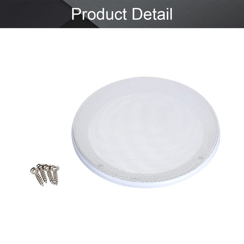 Fielect 2Pcs 6.5" Speaker Grill Covers White SubWoofer Grill Cover Guard Protector Speaker Grills Mesh Round Speaker Grille Woofer Car Speaker Grills Cover with 8 Screws - Image 4